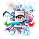 diffent emotions in 1 tattoo design idea