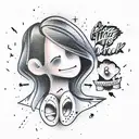 diffent emotions in 1 tattoo design idea