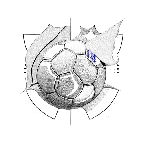 Incorporate a soccer ball and a police badge in a unique design tattoo design idea