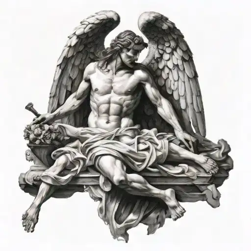 Alexander cabanel fallen angel painting tattoo design idea