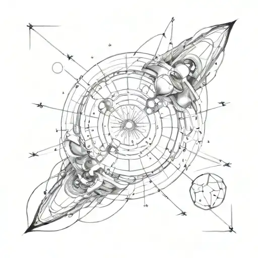 Sleeve tattoo representing spacetime curvature due to massive object, e.g. black hole with accretion disk.  tattoo design idea