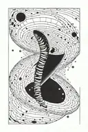 Sleeve tattoo representing spacetime curvature due to massive object, e.g. black hole with accretion disk.  tattoo design idea