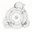 Sleeve tattoo representing spacetime curvature due to massive object, e.g. black hole with accretion disk.  tattoo design idea