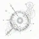 Sleeve tattoo representing spacetime curvature due to massive object, e.g. black hole with accretion disk.  tattoo design idea