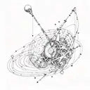 Sleeve tattoo representing spacetime curvature due to massive object, e.g. black hole with accretion disk.  tattoo design idea