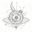 Sleeve tattoo representing spacetime curvature due to massive object, e.g. black hole with accretion disk.  tattoo design idea