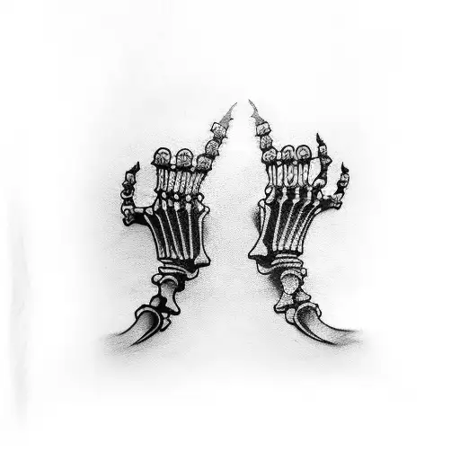 Skeleton hand tattoo that blacks out at wrist and and ends at middle of forearm and fades into crows to the elbow  tattoo design idea