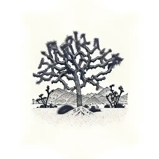 joshua tree  tattoo design idea