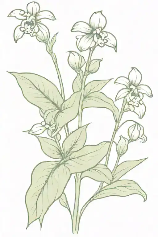 Lilly of the valley with African violets  tattoo design idea
