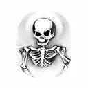 skeleton dancing in the rain tattoo design idea