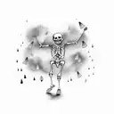 skeleton dancing in the rain tattoo design idea