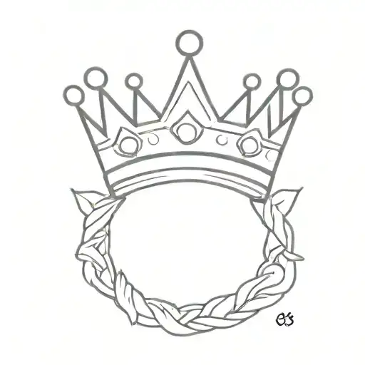 KING WITH CROWN ONE LINE tattoo design idea