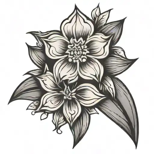 leather tool flower tattoo design idea