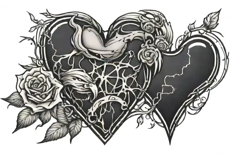 Broken Heart, Self Journey, and Freedom tattoo design idea