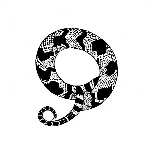 circular snake eating its tail  tattoo design idea