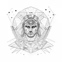 Apollo's face formed by constellations tattoo design idea