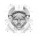 Apollo's face formed by constellations tattoo design idea