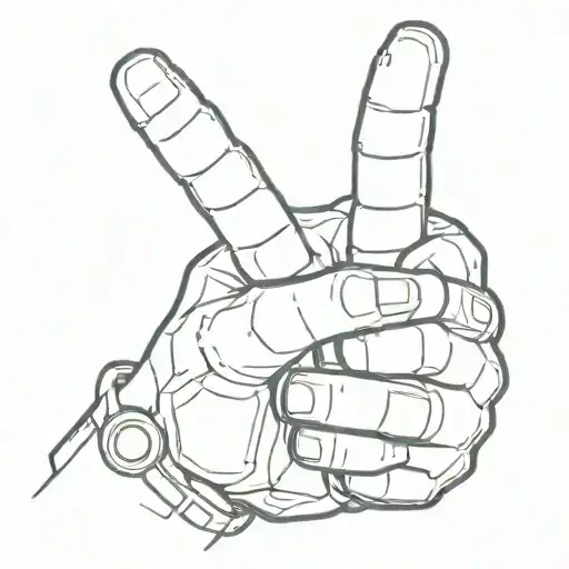 The "kon" hand sign from the anime chainsawman. Only the hand with a bit of the sleeve showing tattoo design idea