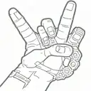The "kon" hand sign from the anime chainsawman. Only the hand with a bit of the sleeve showing tattoo design idea