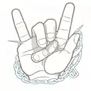 The "kon" hand sign from the anime chainsawman. Only the hand with a bit of the sleeve showing tattoo design idea