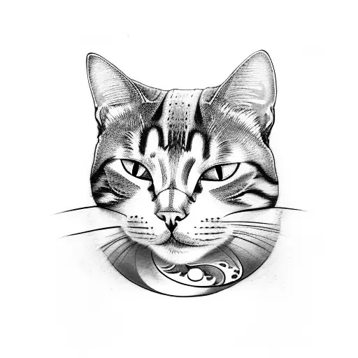 A tattoo of a cat and a dog in a yin and yang symbol, representing the balance between two favorite animals tattoo design idea