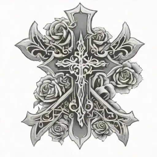 nails forming a cross  tattoo design idea