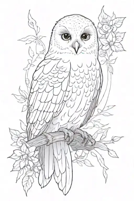 hedwig with harry potter's eye scar tattoo design idea