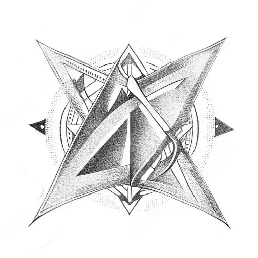bow and arrow in a triangle tattoo design idea
