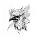 raven with open Wings  tattoo design idea