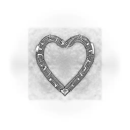 A heart-shaped vinyl record with a DNA strand inside, merging the client's love for music and their personal journey as a cancer survivor tattoo design idea