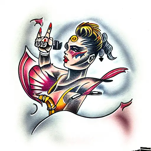 fighter human fantasy tattoo design idea