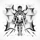 fighter human fantasy tattoo design idea