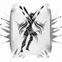 fighter human fantasy tattoo design idea