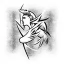 fighter human fantasy tattoo design idea