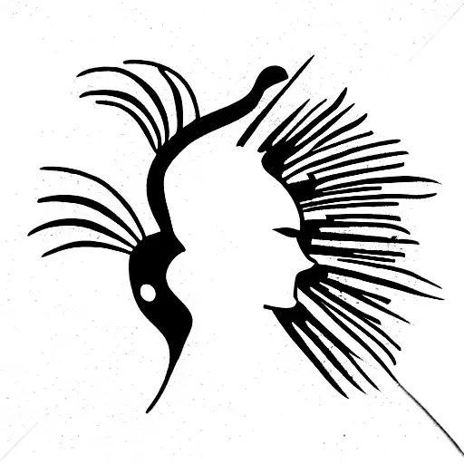 Peacock head in a square stamp tattoo design idea