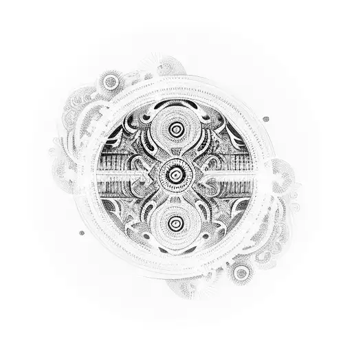 Round Shaped tatto should include names- Ravindra, Savita, Nikita. tattoo design idea