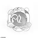 Round Shaped tatto should include names- Ravindra, Savita, Nikita. tattoo design idea