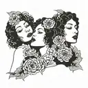 three-headed maya deren with poppies tattoo design idea