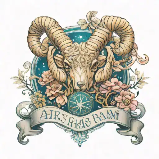 Aries Ram Gemini sign daughters name Atllannta tattoo design idea