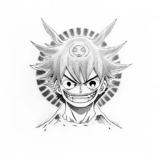 anime luffy tattoo design idea