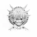 anime luffy tattoo design idea