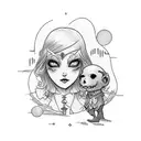 the sentence "and if I go I wanna go with you" in a gothic and romantic stye tattoo design idea