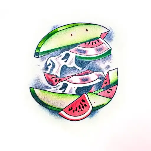 watermelon tattoo design idea