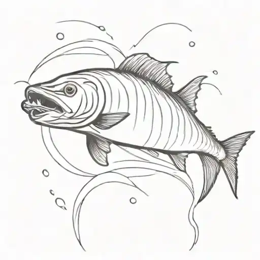 Tarpon jumping out of the water tattoo design idea