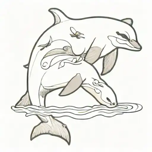 orca and koala bear in perfect synchronization  tattoo design idea