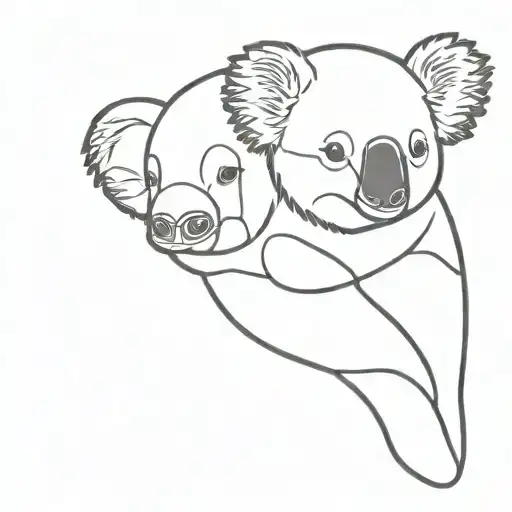 koala bear head and an orca  tattoo design idea