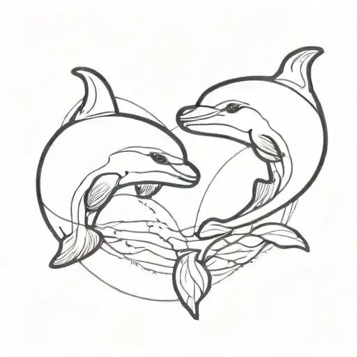 orca and koala in perfect synchronization  tattoo design idea