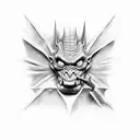  gargoyle on brick wall  tattoo design idea