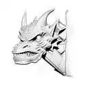  gargoyle on brick wall  tattoo design idea