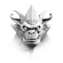 mean gargoyle on brick wall with background tattoo design idea